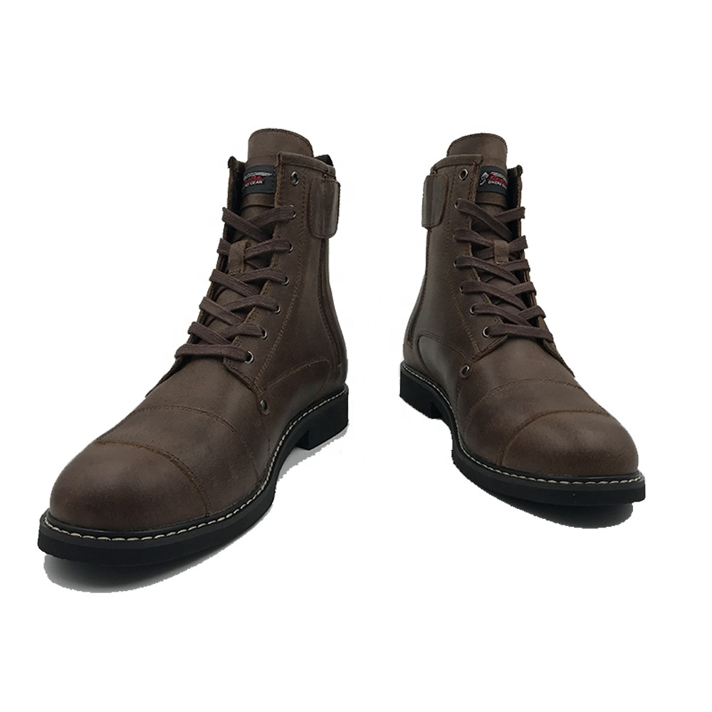 Leisure Motorcycle Boots Genuine Leather Shoes Auto-Riding Boots