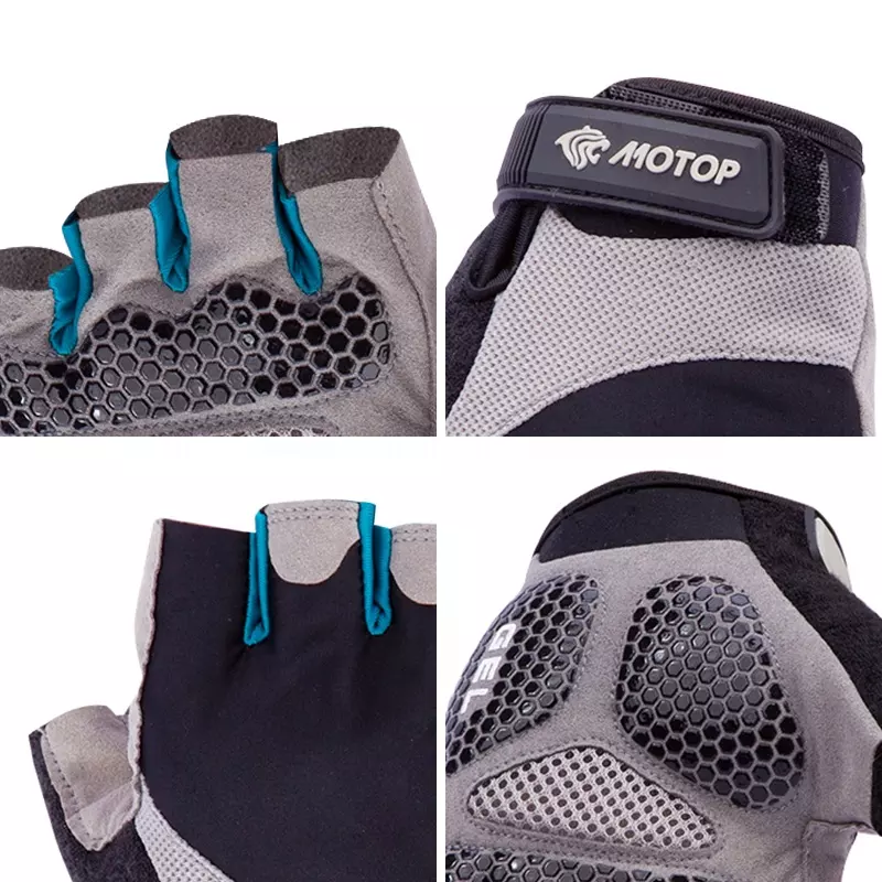 Breathable and Anti-shock GEL Padding on Palms Fingerless Cycling Glove