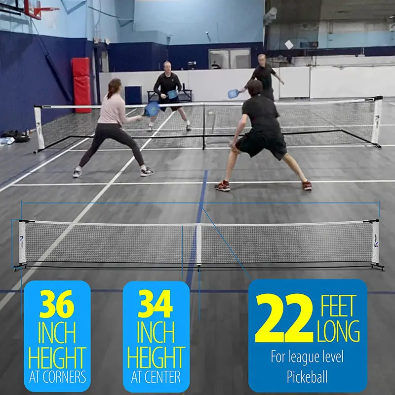 Portable Pickleball Net with Wheels Regulation Size 22FT Net
