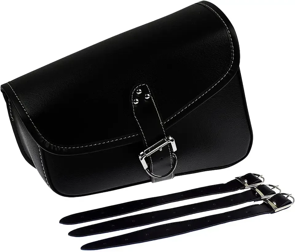 Leather Tool Motorcycle Saddlebag Flexible Adjustable Leather Universal Storage Bags