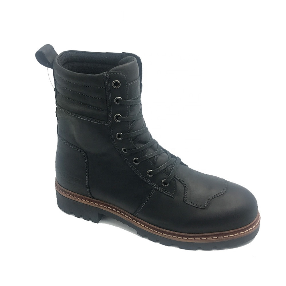 PPE Standard Ankle Protector Waterproof Lace Up Motorcycle Boots