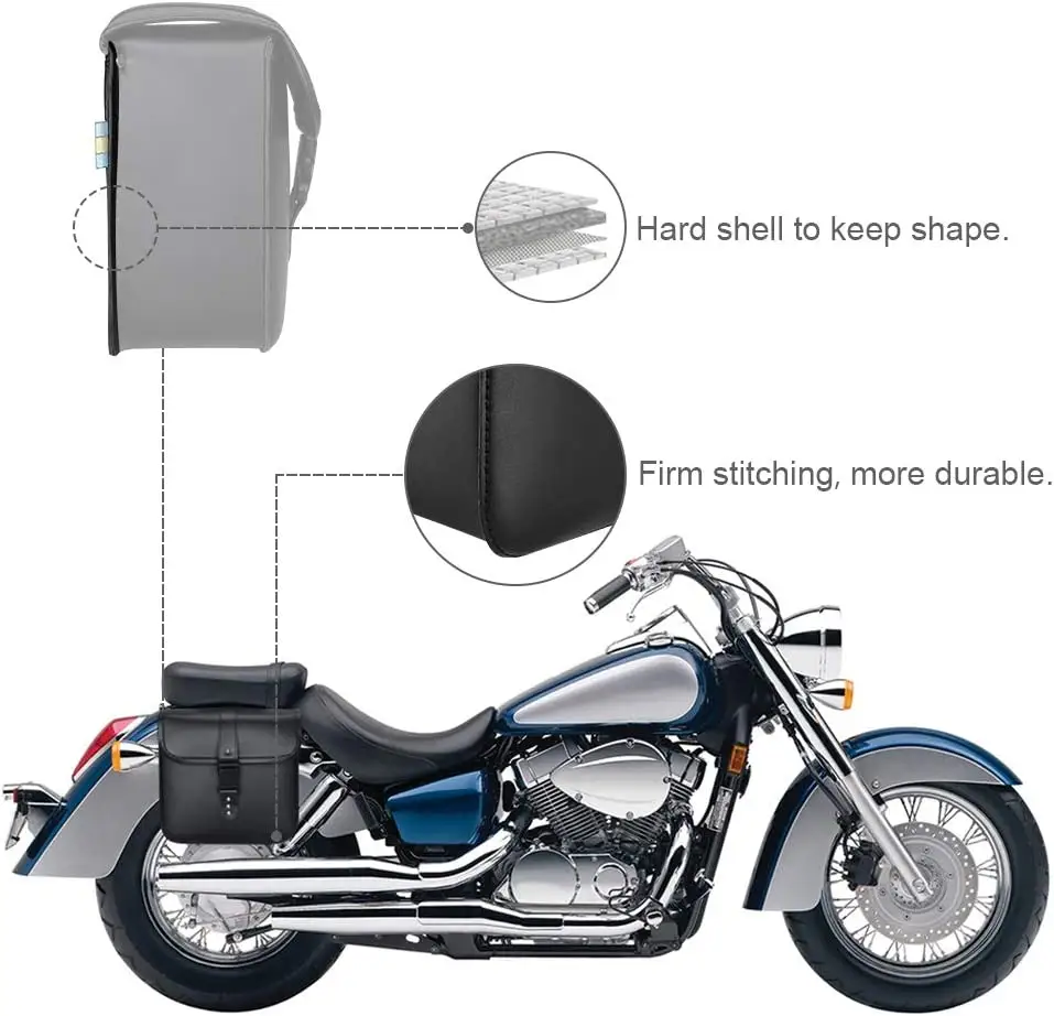 Leather Storage Bag Motorcycle Saddle Bag