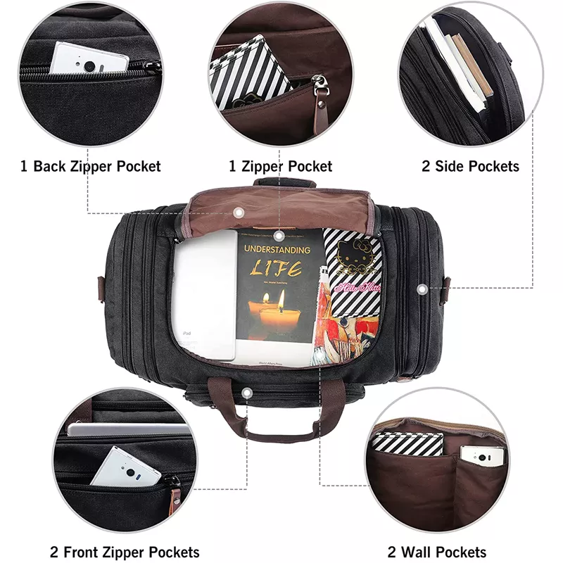 Unisex Polyester Storage Bag Outdoor Hiking Gym Travel Duffle Tote Bag