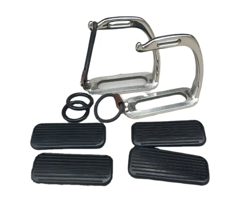 Horse Riding Lightweight Stainless steel Stirrups with Rubber treads