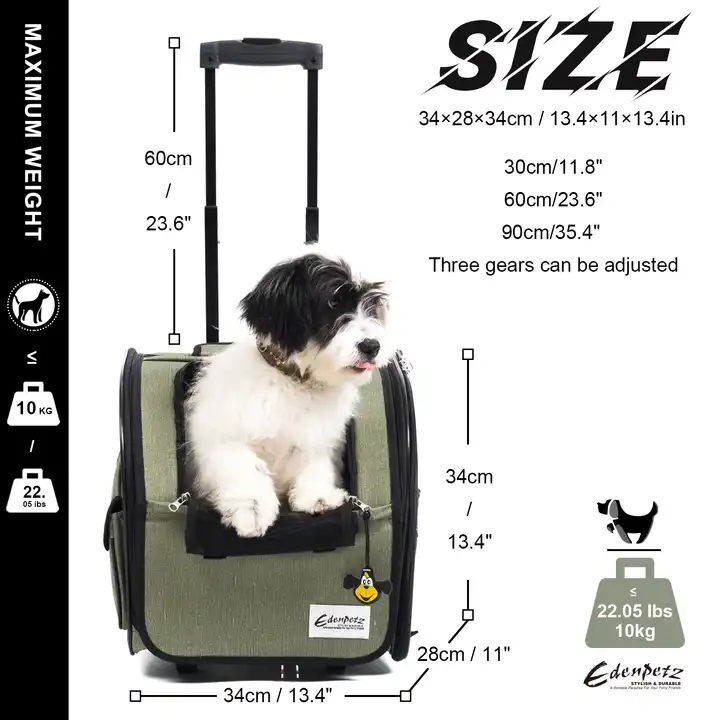 Measurements of Foldable Backpack Dog Carrier