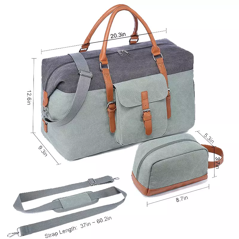 Unisex Hiking Portable Storage Bag Shoulder Cross Duffel Bag Canvas Travel Bag