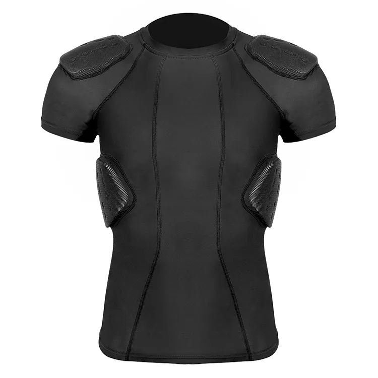 Rib and Shoulder Protective Undershirt Compression Men's Shirt Padded for Sport