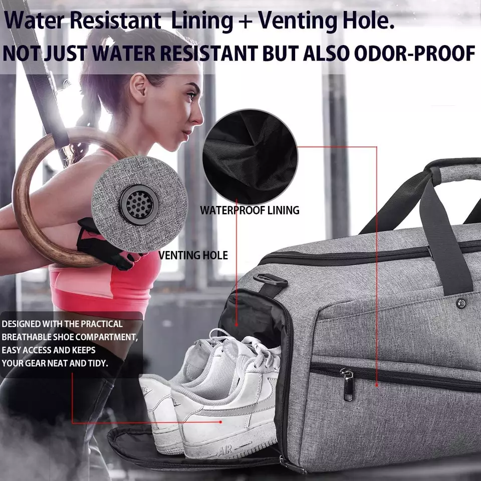 Water Resistant Portable Large Capacity 45L Gym Bag Storage Sport Hiking Travel Bag