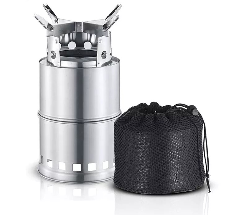 Camping Wood Charcoal Stove Portable Outdoor Stove Wood Fire Burning Stove