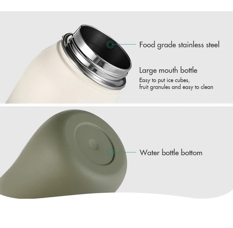 Stainless Steel Customized Wide Mouth Bottle With Bounce Lid