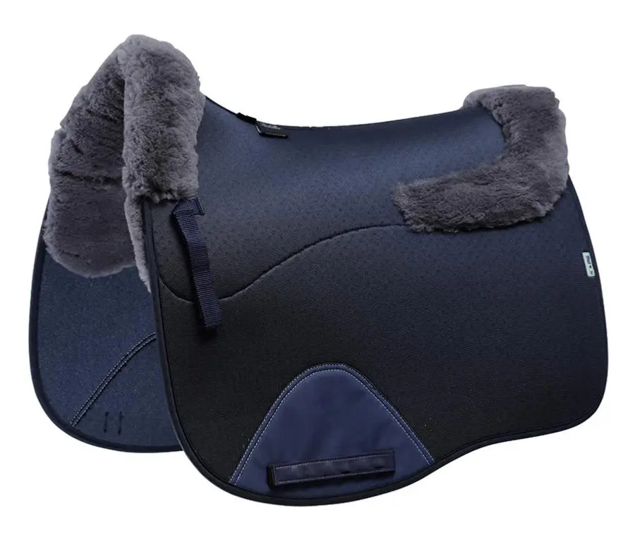 China horse riding equipment equestrian saddle pad with fur