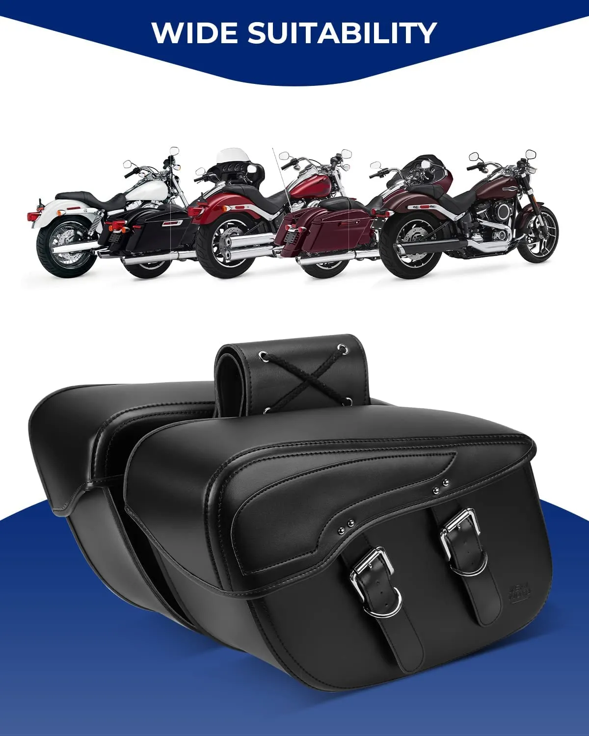 Heavy-Duty Waterproof PVC Synthetic Leather Motorcycle Saddlebag