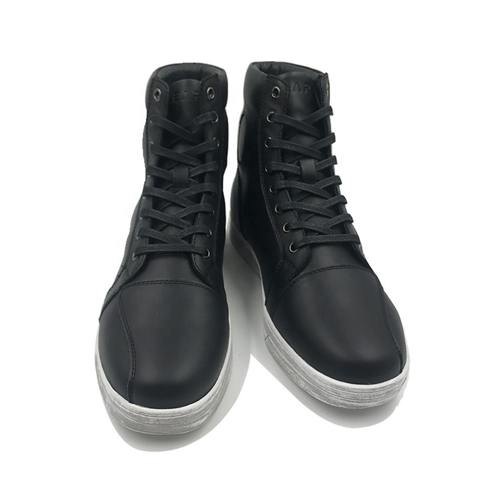 Motorbike Boots Off Leather Road Lace Up Casual Motorcycle Boots