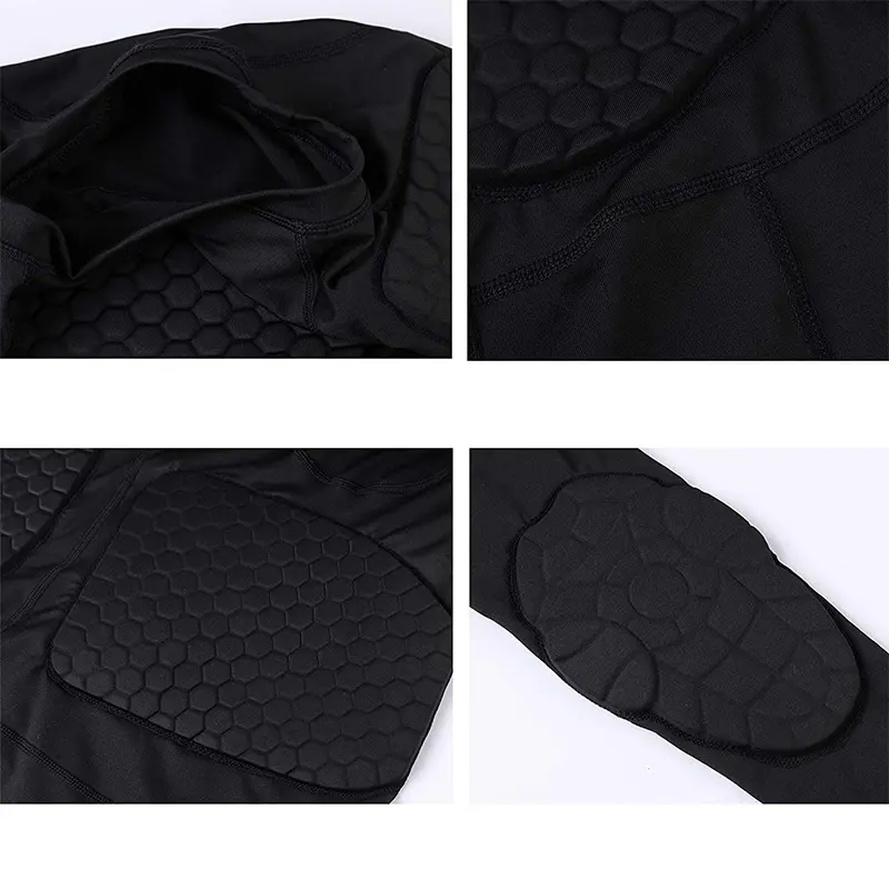Compression Padded Shirts for Sports Body Protective Gear