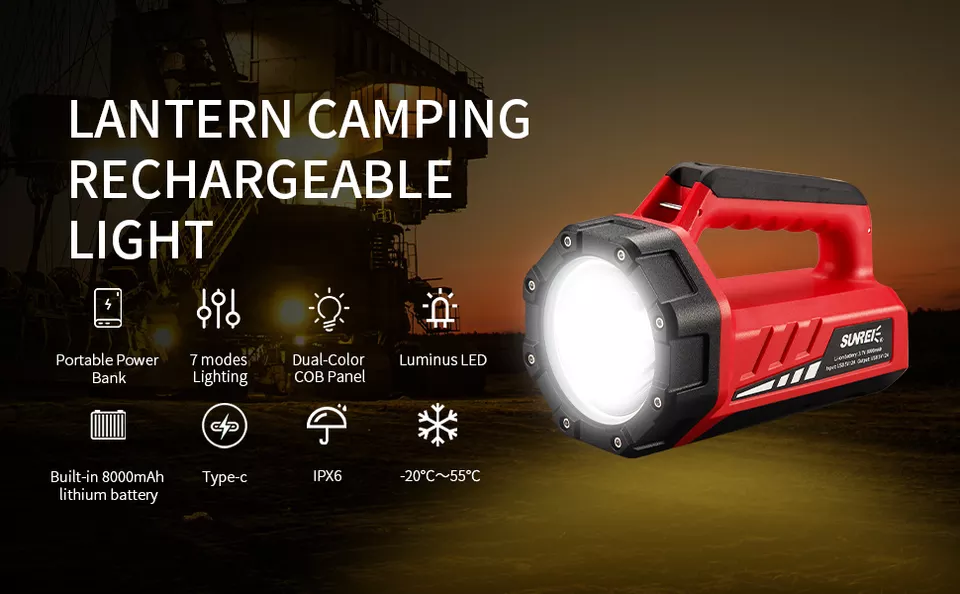 Rechargeable LED Lantern Camping Light Water Resistant Tactical High Lumen Flashlight China