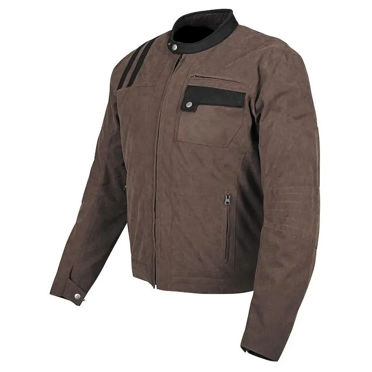 Windproof Vintage Brown Motorcycle Jacket For Outdoor Motorcycle & Auto Racing