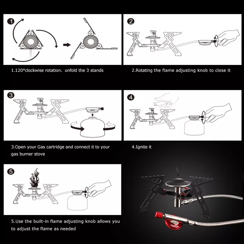 Camping Stainless Steel Ultralight Cooking BBQ Gas Stove China