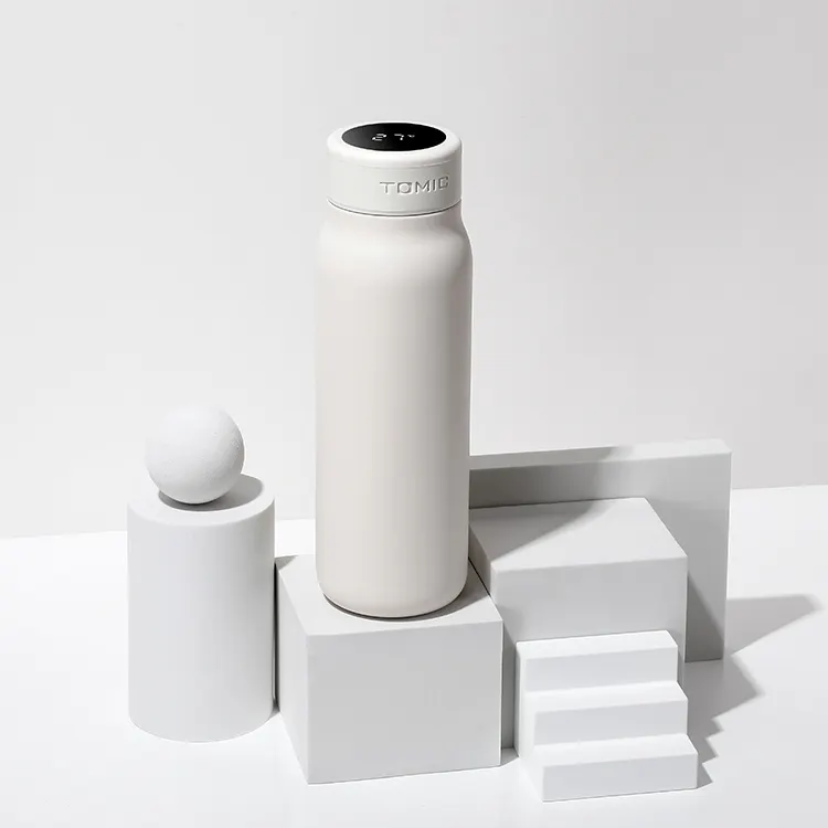 Water Bottle with Temperature Display Lid Stainless Steel Drink Bottle