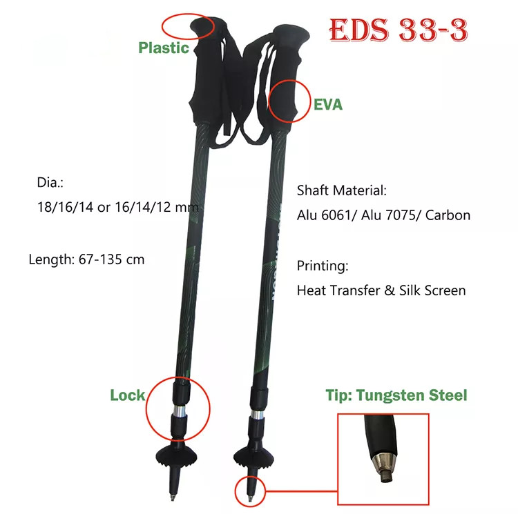 Camping Trekking Pole Adjustable Telescopic Stick Travel Cane China