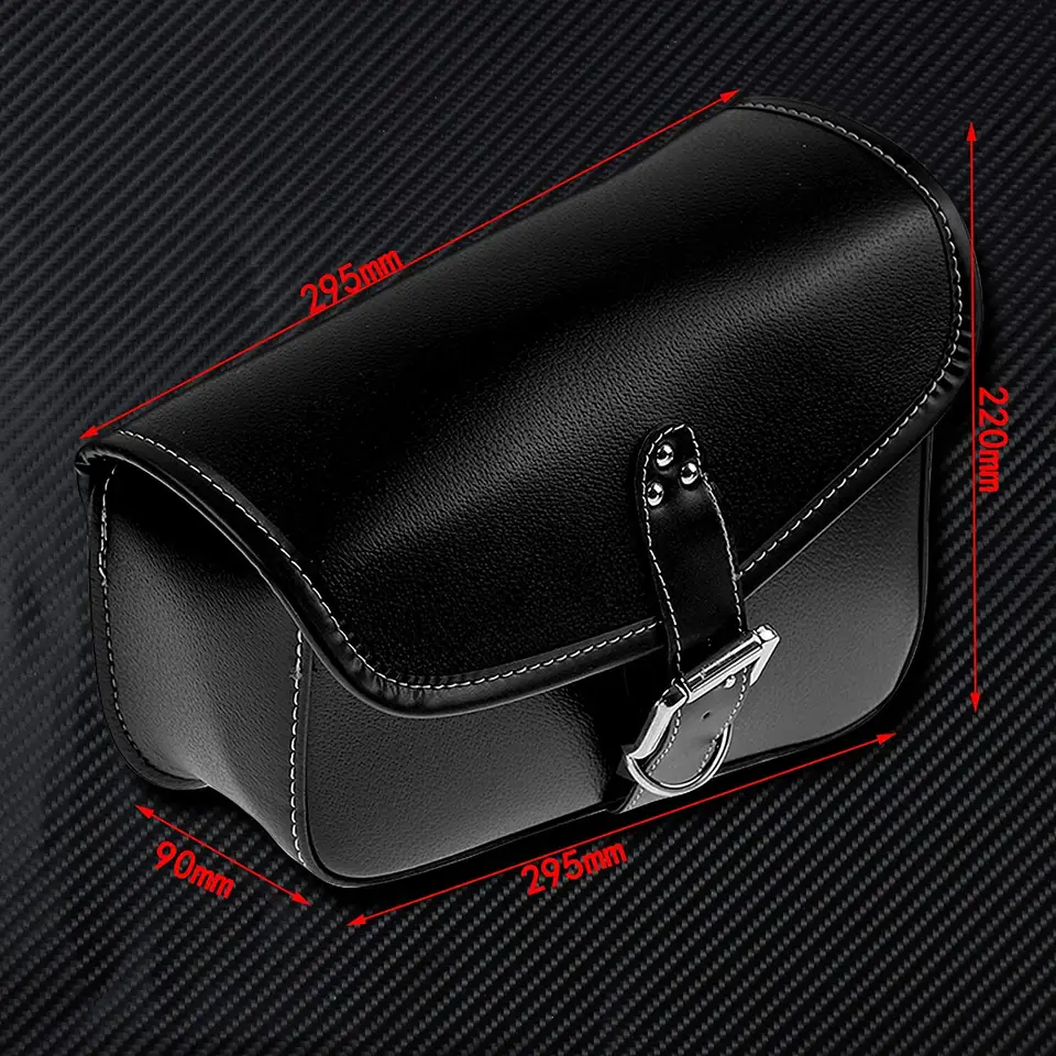 Flexible Adjustable Leather Universal Motorcycle Saddlebag