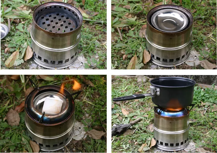 Camping Wood Charcoal Stove Portable Fire Burning Stove