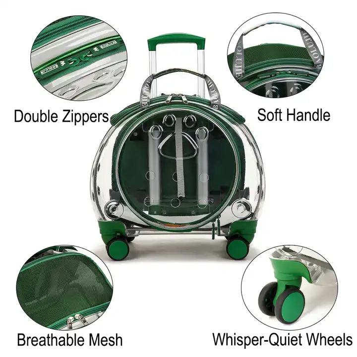 Transparent Pet Bag Pet Carrier With Trolley