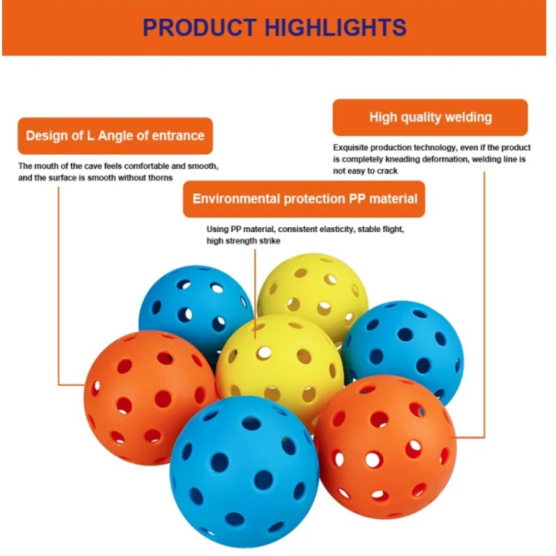 Outdoor Pickleball ball High Quality ONE-PIECE DESIGN 40 holes pickleball balls