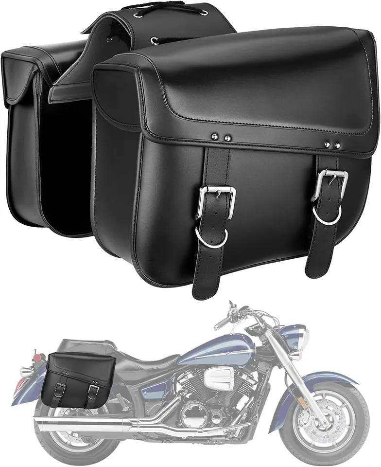 Universal PU Leather Large Capacity Motorcycle Sadddlebag