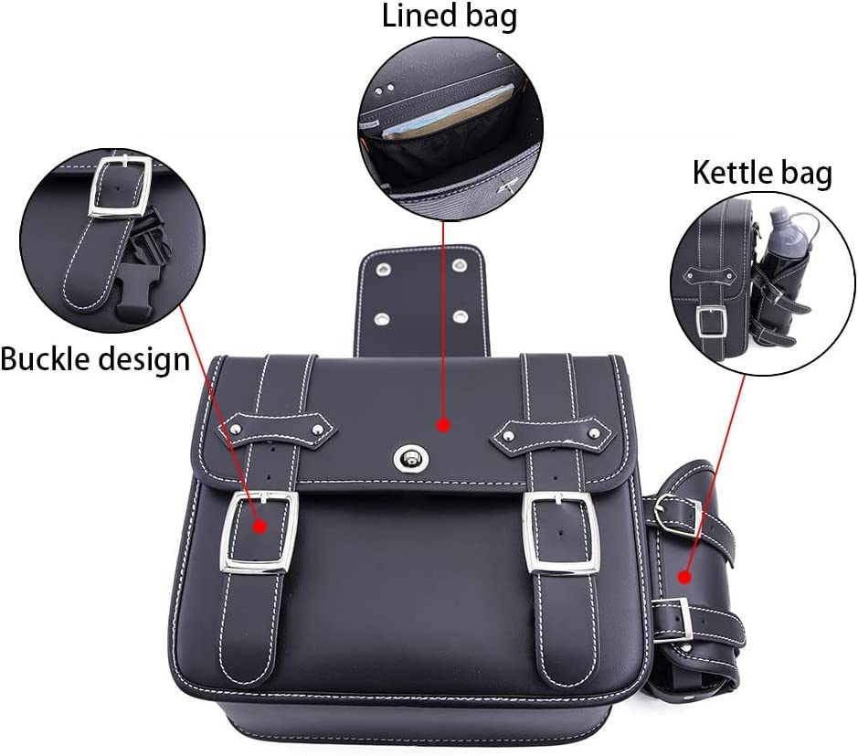 Universal Pu Leather Motorcycle Saddle Bag Water Bottle Holder Bag
