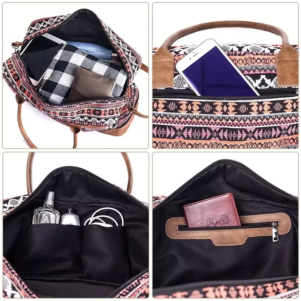 Fashionable Polyester Sport Canvas Duffel Tote Female Travel Storage Bag