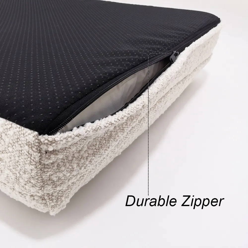Durable Zipper of Pet Memory Foam Dog Bed
