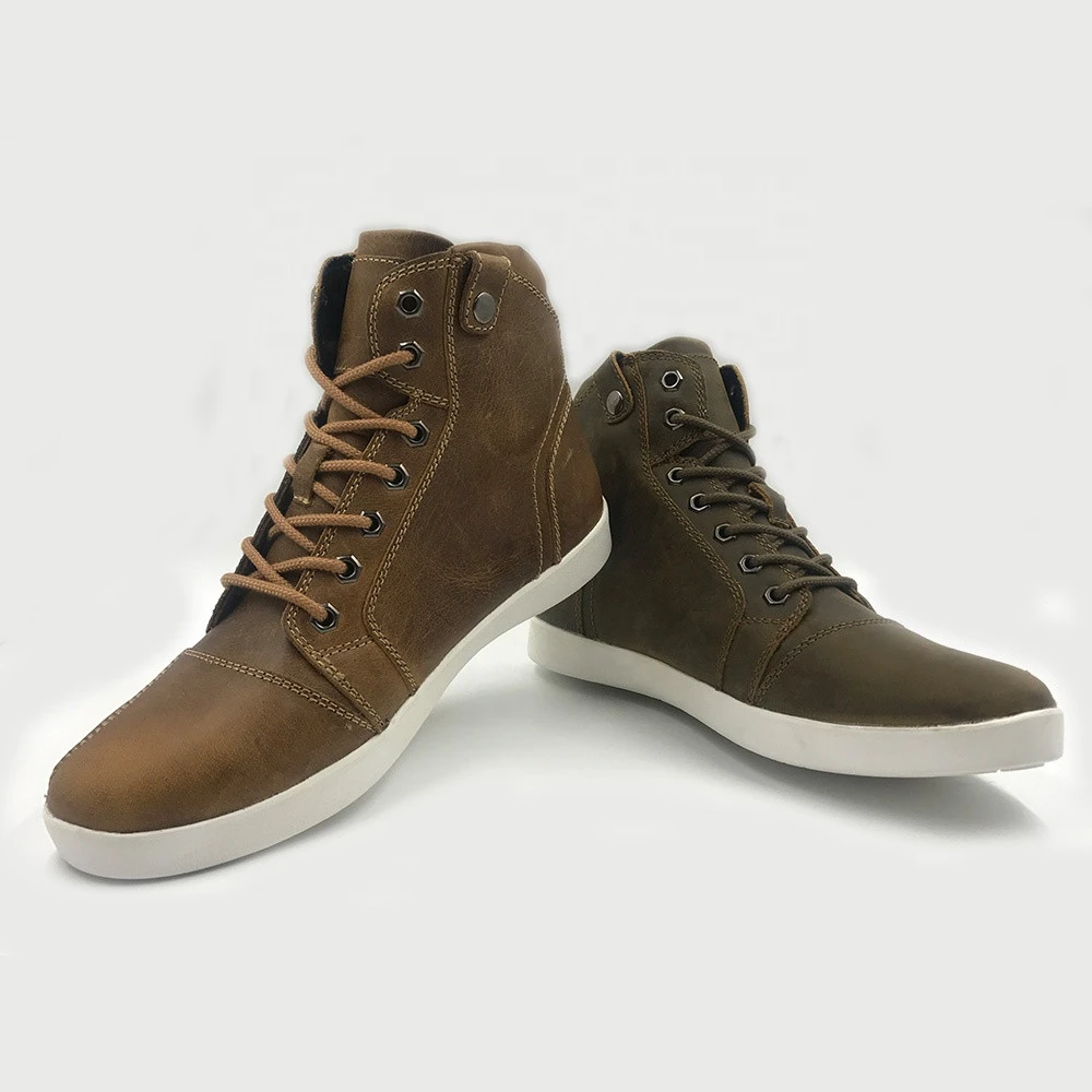 CE Certificated Comfortable Genuine Leather Lace Up Motorcycle Racing Boots Casual Motorcycle Shoes For Men