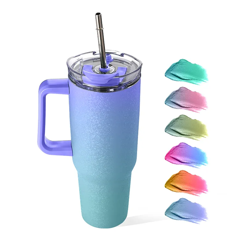 Sustainable Stocked 40oz tumbler with handle stainless steel Beer Mugs With Special Surface