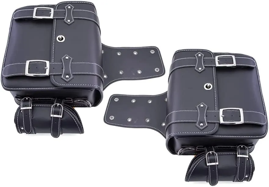 Pu Leather Motorcycle Saddle Bag for Travelling Storage