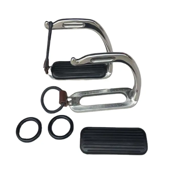Horse Lightweight Stainless steel Stirrups with Rubber treads China