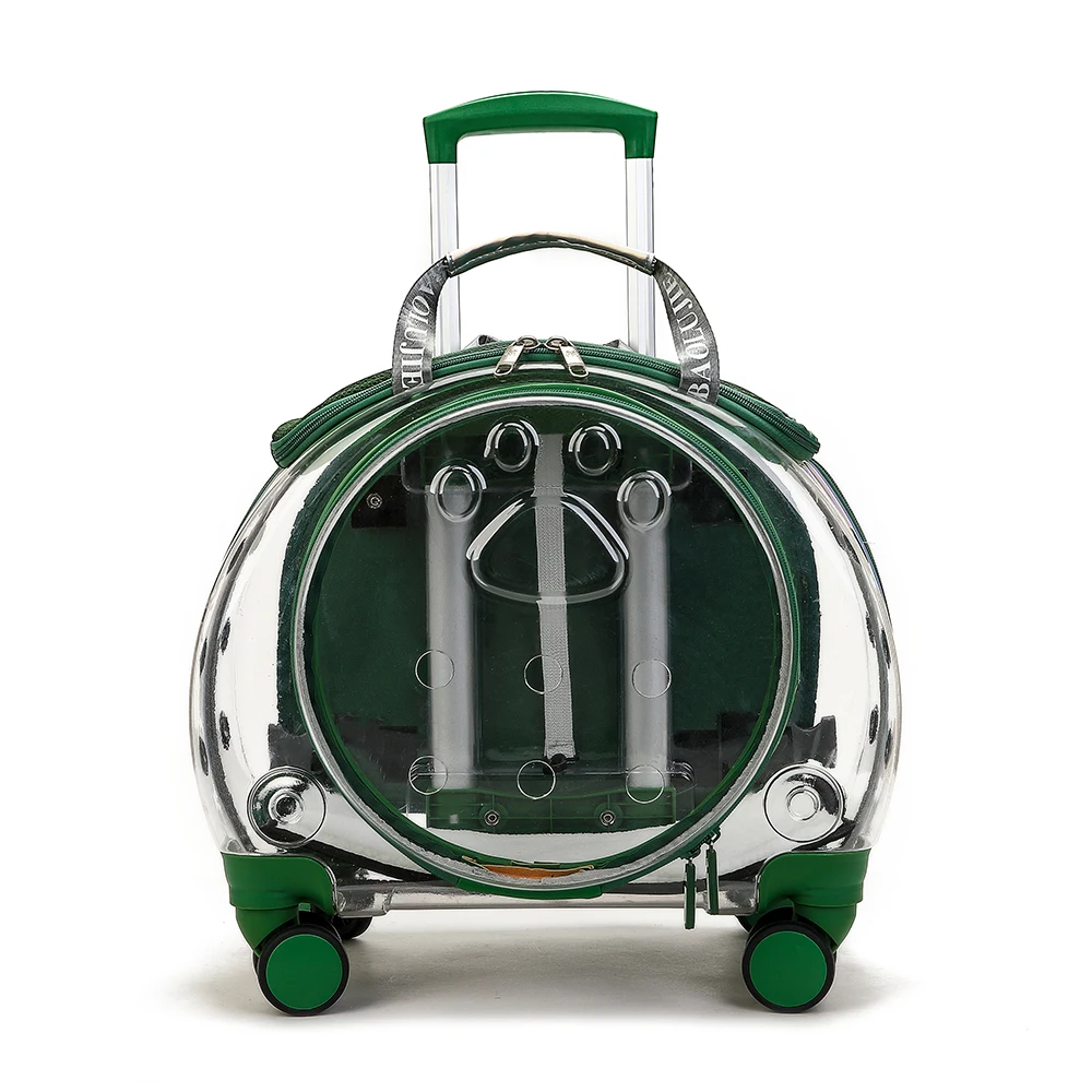 Sustainable Strollers Transparent Pet Bag Pet Carrier With Trolley
