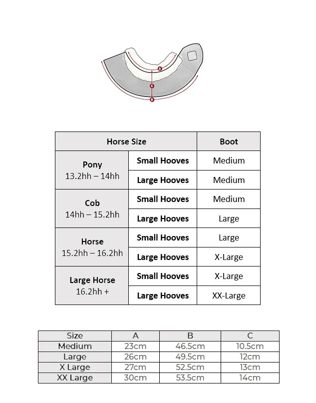 measurements of horse winter boot bell boot with fur