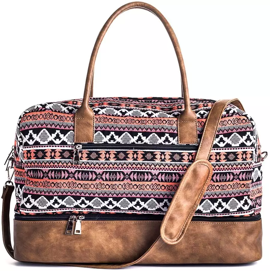 Polyester Sport Canvas Duffel Tote Female Travel Storage Bag