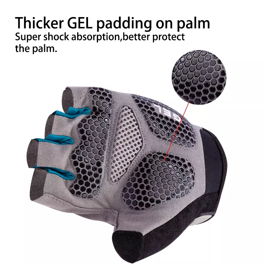 GEL Padding on Palms Fingerless Cycling Glove Breathable and Anti-shock Gloves