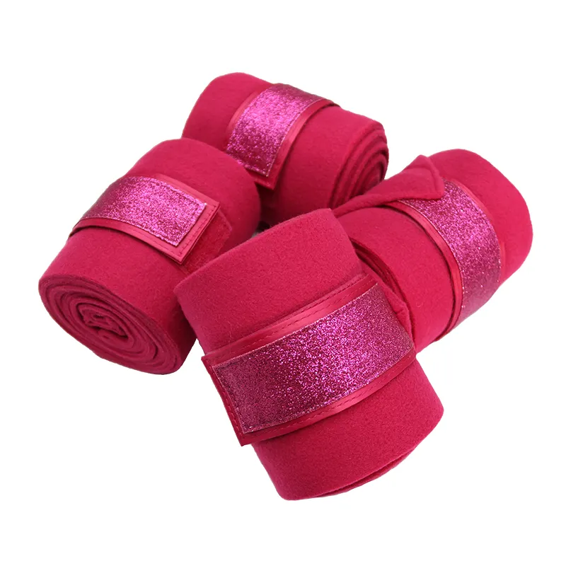 Horse Riding Dressage Saddle Pink Polo Wraps