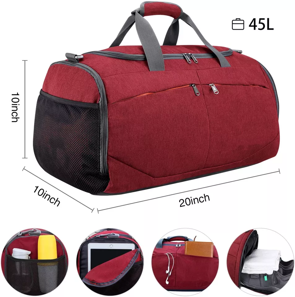 Large Capacity 45L Sport Travel Bag Water Repellent Bag