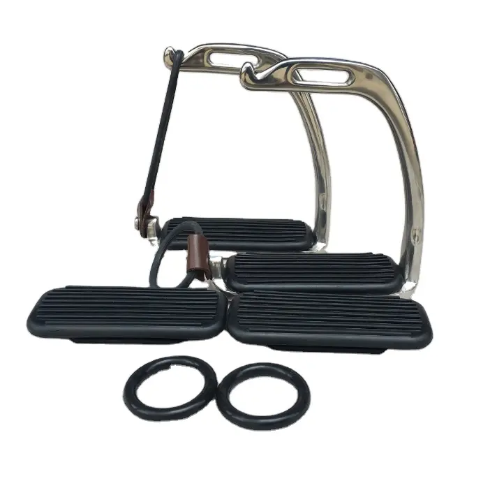 Equestrian Horse Lightweight Stainless steel Stirrups with Rubber treads