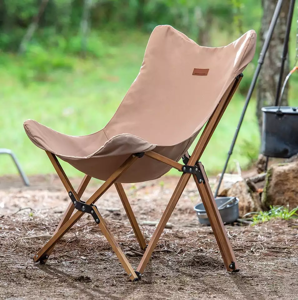 Leisure Butterfly Chair Wooden Folding Chair Fishing Picnic Chair