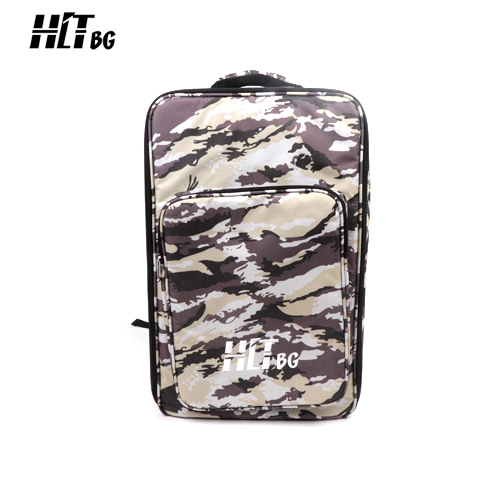 Front view of HITBG02-BF camouflage board game backpack