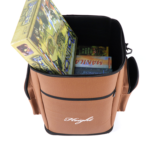 One HTPBG01-PU board game wheels bag can hold 7 pieces board games