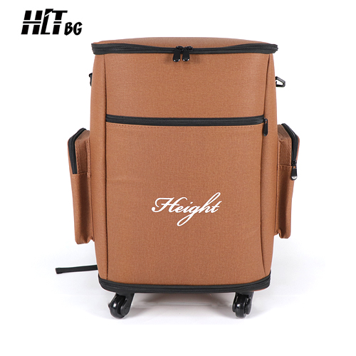 Front View of HTPBG01-PU board game wheels bag