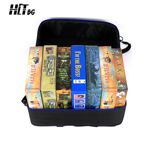 One board game backpack normally can contain 7-8 standard board games