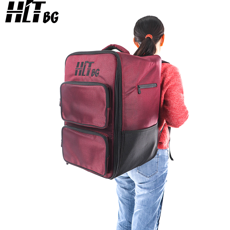 Inside look of bag with mat holder tray