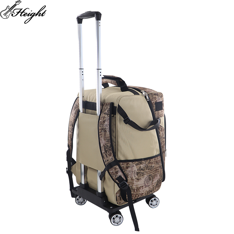 Inside look of bag with mat holder tray