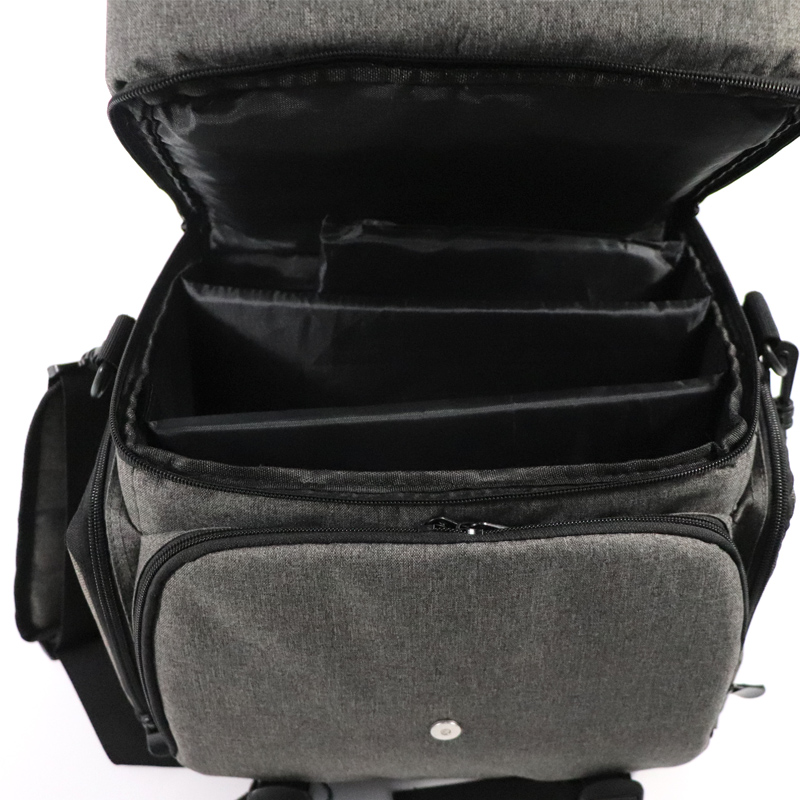 Inside look of bag with mat holder tray